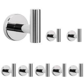 NearMoon - Ganchos para toallas de baño, soporte de gancho de acero inoxidable SUS 304, gancho de chamarra resistente para baño, sala de estar, hotel, cocina, cochera, montado en la pared (acabado
