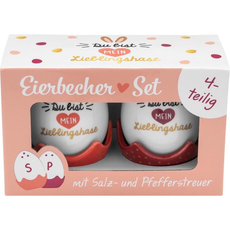 GRUSS & CO 48584 Egg Cup Shaker Set with "Favourite