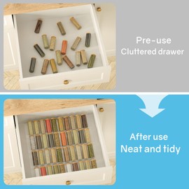 Ymjhdfe Expandable Acrylic Spice Drawer Organizer – 4-Tier Clear Seasoning Rack Insert for Kitchen Drawers, Adjustable from 9" to 18", Fits Most Spice Jars (Jars Not Included) 4-Pack