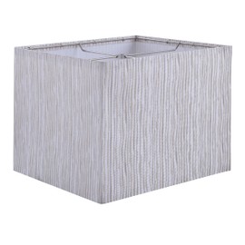 Aspen Creative 38754, Contemporary Design Collapsible Rectangular Spider Lamp Shade in Striped Jacquard Textured Fabric, (12+12)" Top x (12+12)" Bottom x 10" Height