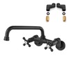 Airuida Matte Black Wall Mount Kitchen Sink Faucet 9 Inch