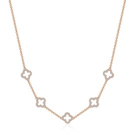 Philip Jones Rose Gold Plated Multi Clover Necklace Created with Zircondia® Crystals
