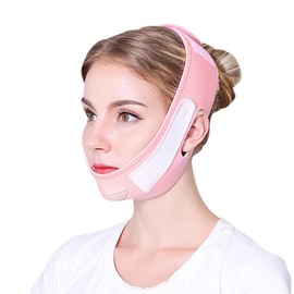 Double Chin Reducer Face Slimming Strap, V Line Face Lifting Chin Mask Face Lifting Band, Breathable Elastic Face Lifting Firming Bandage for Tightening Skin Preventing Sagging