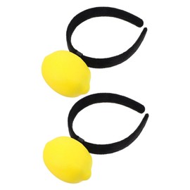 FOMIYES 2pcs Funny Headband Dress up Lemon Headband Lemon Novelty Headpiece Fake Food Hair Decor Fruit Hair Hoop Funny Costume Headwear Fruit Holiday Party Headpiece Yellow Plastic