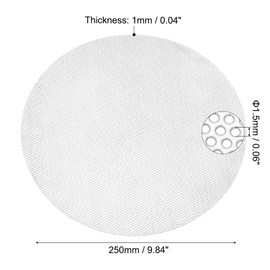 PATIKIL 10" Diameter 304 Stainless Steel Perforated Sheet, 0.06" Hole 19GA Expanded Metal Mesh Round Slices Plate Screen Decorative Meshes for Ventilation Grill Smoking, Silver Tone