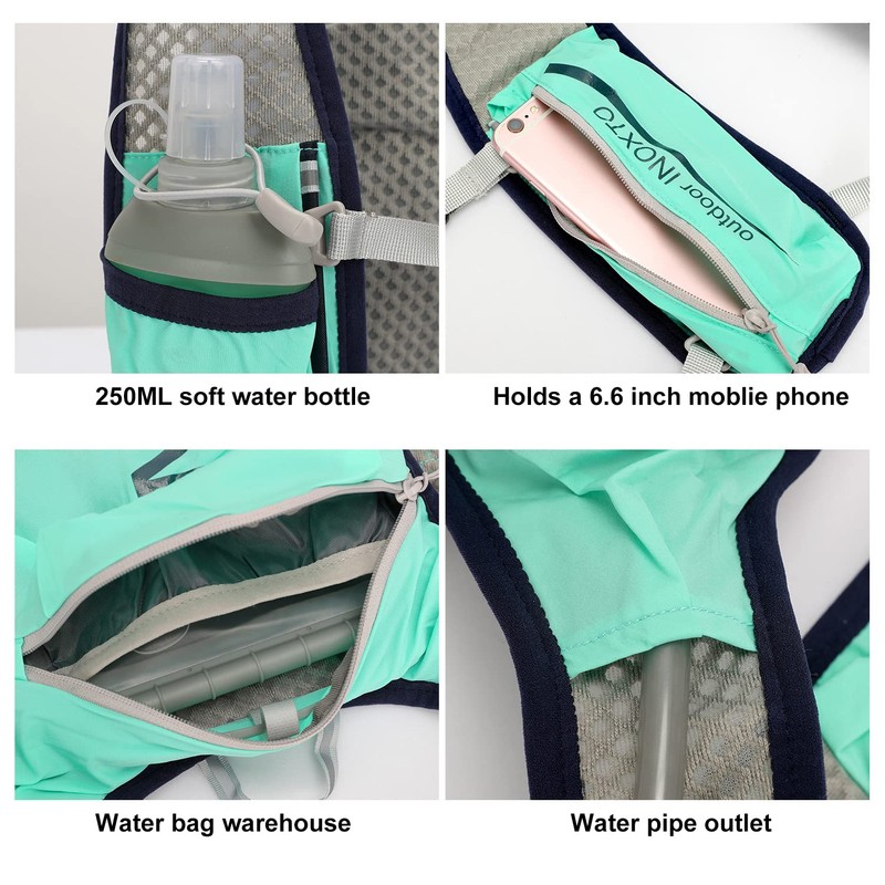 INOXTO Running Hydration Vest Backpack,Lightweight Insulated Pack with 1.5L Water