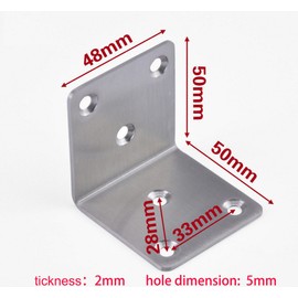 Hyever Stainless Steel Angle Bracket L Shape 90 Degree Corner Brace Joints Plate 6 Pcs