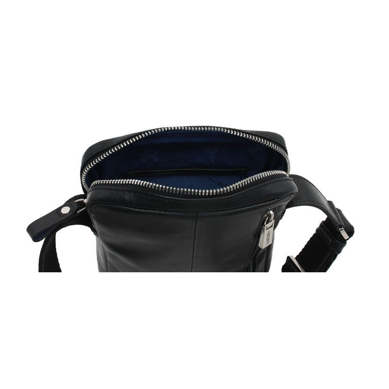 VISCONTI Leather Riley Shoulder/Messenger Bag ML40 Black