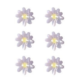 White Daisy Flower Buttons for Crafts,Acetate Buttons for Sewing,Novelty Button for Clothes,Pack of 6