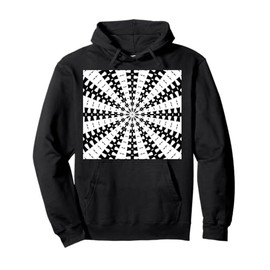 Starlight Beam With Dovetail Pattern Black On White Pullover Hoodie