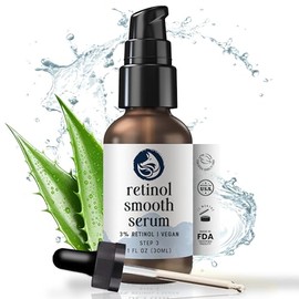 Foxbrim Retinol Facial Serum - 2.5 Phospholipid Based - Anti Aging Face Serum - With Vitamin A, Hyaluronic Acid  Organic Jojoba Oil - 1OZ             