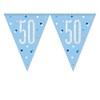 Unique 83441 Blue Dots Prismatic 50th Birthday Plastic Pennant Banner,