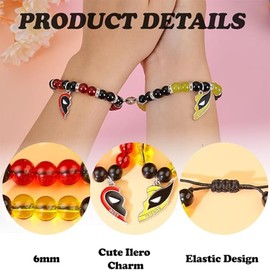 Set of 2 Matching Bracelets, Adjustable Charm Bracelets, Magnetic Couples Bracelets, Friendship Bracelets, Friendship Bracelets Made of Braided Fabric, Matching Bracelets for Couples, Best Friends,