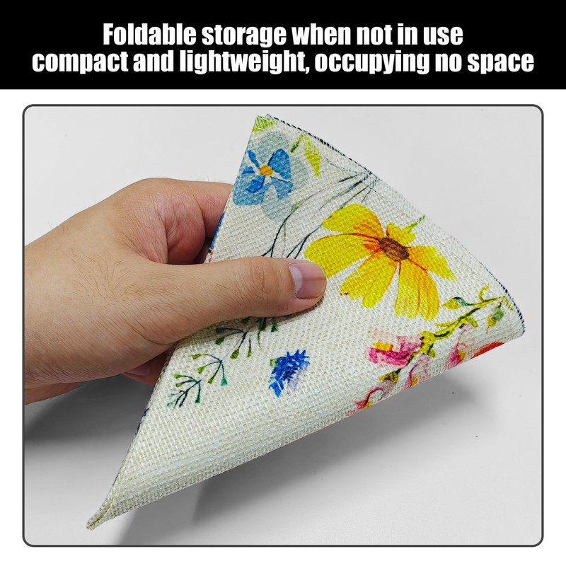 4 Pieces Round Floral Placemats And 4 Pieces Coasters, Dining