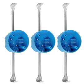 XGGYA 1 Gang Round Ceiling Outlet Electrical Box,PVC Box for Fan and Light Fixture,20 Cubic-inches Fan/Fixture Box,ETL Certified,for Home Remodelling (Pack of 3)