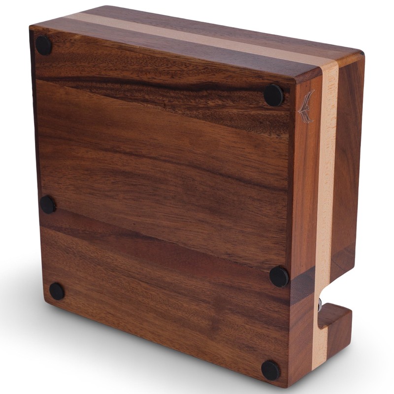 KNODOS 51mm Espresso Knock Box and Tamping Station – Walnut