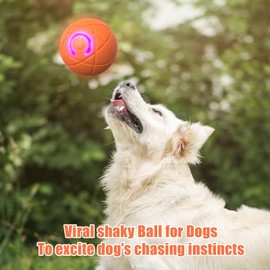 Shaky Ball Toy for Dogs,Interactive Dog Toys,2025 New Vibrating Dog Balls,USB Rechargeable Automatic Moving Toy Ball for Dogs and Cats,Orange(2PC)