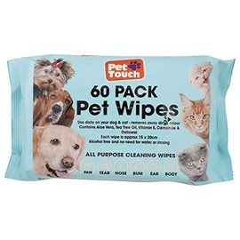 Multi Pack of Pet Grooming Wipes Count Deodorizing & Hypoallergenic Cleaning Wipes for Dogs & Cats All Natural Pet Wipes (60 Wipes)