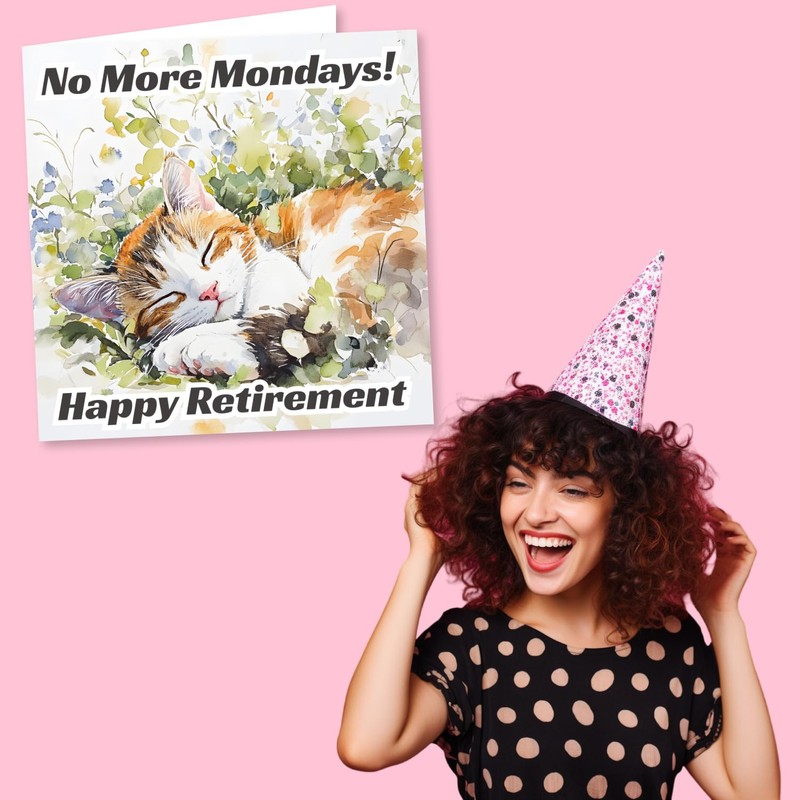 Cute Happy Retirement Card For Loved One - Cat Lover,