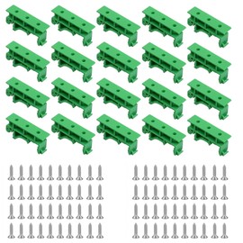 VZU 20-Piece DIN Rail Adapter Set, PCB DIN Rail Clamps, Shelly DIN Rail Holder with 40 Screws for 35 mm DIN Rail for Row Terminals, DIN Rail