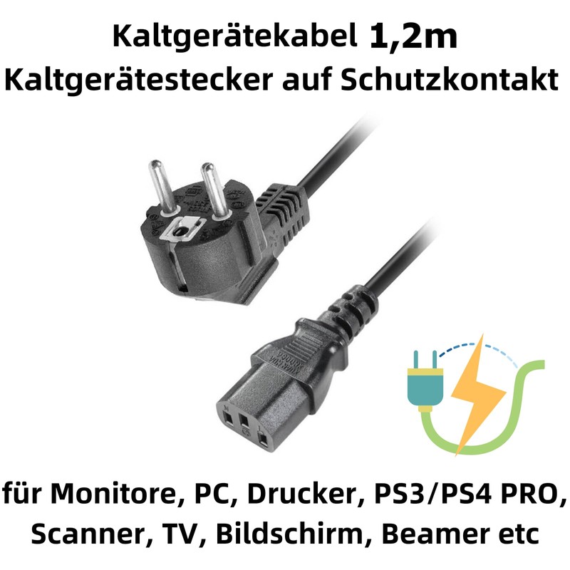 Q43C IEC Cable 1.2m - Universal Power Cord 3 Pin