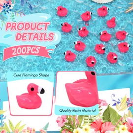 200 Pcs Mini Resin Flamingo Ducks, Pink Flamingo Figurine Tiny Animal Figures for DIY Garden Landscape Aquarium Hide and Seek Dollhouse Birthday Party Gifts