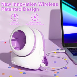 2-in-1 Bead Spinner for Clay Bead Seed Bead Jewelry Making, Cordless Electric Clay Bead Spinner Rechargeable with 2 Beading Needles Beading Supplies for Making Waist, Bracelets, Necklace(Purple)