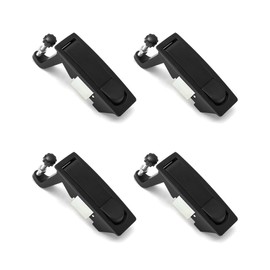 QWORK Compression Latch Lock, 4 Pack, Zinc Alloy, Flush Lever Latch, Adjustable Grip Range 0.04"-0.94", Black
