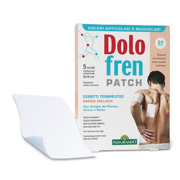 NATURANDO Dolofren Patch – Patches with Arnica and Devil's Claw Quick Relief Muscle and Joint Pain – Medical Device 5 Patches