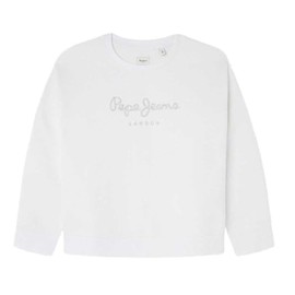 Pepe Jeans Girls' Winter Rose Sweatshirt, White (White)