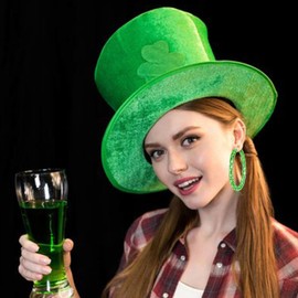 St. Patrick's Day Hoop Earrings for Women Exaggerated Rhinestone Green Hoops Earring Fashion Glitter Crystal Hoops Earring Large Hoop Earrings Prom Jewelry Gifts (Green Square)