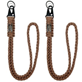 DDOUT Heavy Duty Paracord Lanyard for ID Badges, Tactical Military Braided Lanyard with USA Flag