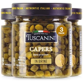Tuscanini Italian Capers in Brine, 4.59 oz (3 Pack) | Product of Italy | Pickled Capers for Cooking