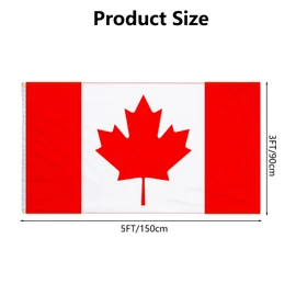 Fidqiog 3x5 Ft Canadian Flags, Screen Printed Maple Leaf Large Canadian Flag Outdoor Heavy Duty for Canada Day Decorations, Thick Polyester Durable Canada Flags for Home Garden Yard Decor