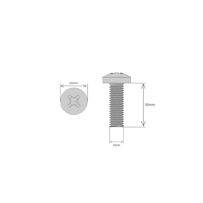 M5 (5mm x 30mm) Pozi Pan Head Machine Screws -