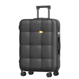 MGOB 26 Inch Large Luggage with Dual 360° Spinner Wheels - Checked Suitcase - TSA Lock, Airline-Approved - Lightweight Durable Polycarbonate (Black)