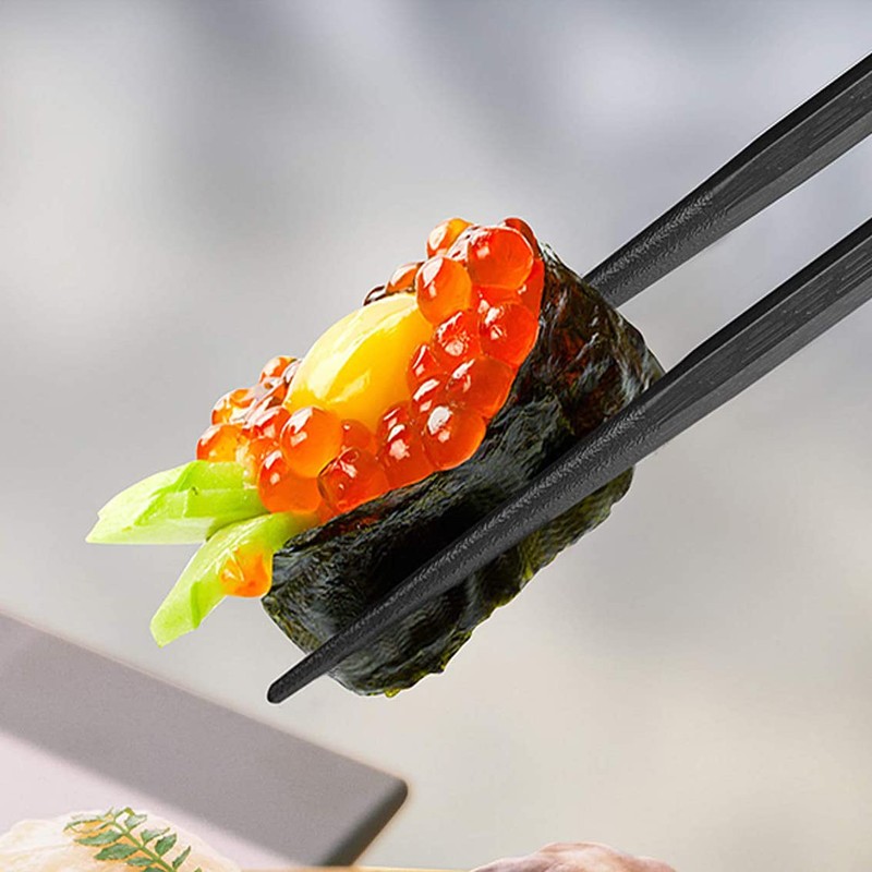 TOTKEN Chopsticks, 5 Pairs Reusable Black Dishwasher Safe Non-Slip Chopsticks