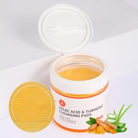 Turmeric Kojic Acid Cleansing Pads: Cleansing Pore and Glowing Skin - Deep Cleanse & Exfoliate with Turmeric Kojic Acid - Upgraded Thicker Face Exfoliating Pad with Finger Pocket