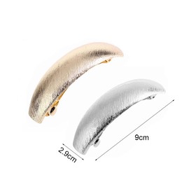 2PCS French Barrette Hair Clips Simple Retro Classic Large Barrettes Hair Pins Exquisite Hair Accessories for Women Girls Curly hair Fine Hair and Medium Thick Hair (Gold+Silver Tone)
