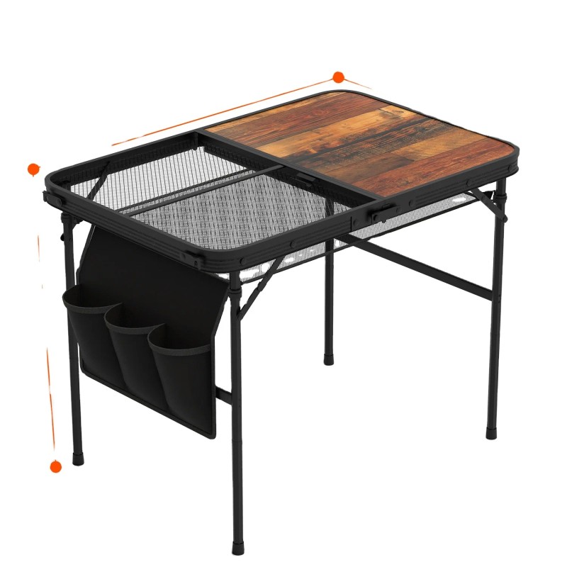 Foldable Camping Table Collapsible Picnic Aluminum Alloy Grill Stand 66LBS