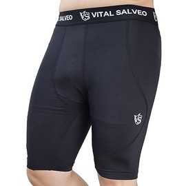 Vital Salveo-Men Compression Short Muscle Support for Running and Sports Workout (Small) Black