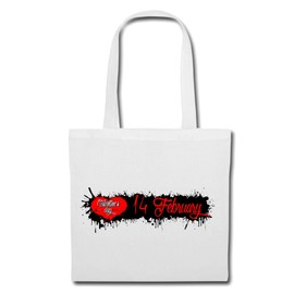 Reifen-Markt Tasche Umhängetasche VALENTINSTAG LOVE YOU HAPPY VALENTIN`S DAY - FRAU MANN - LIEBE - MAMA - PAPA Einkaufstasche Schulbeutel Turnbeutel in Weiß