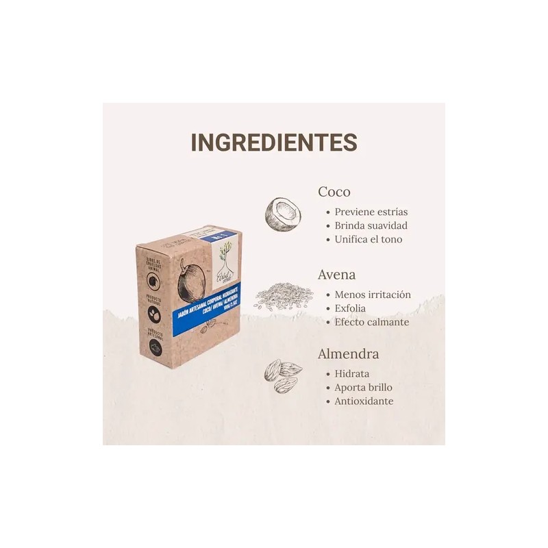 3 Pack Jabón Artesanal Corporal Cuidado Natural Vegano 100 G