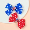 Red White Blue Hair Bow Clips for Baby Girls 4th