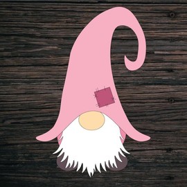 Unfinished DIY Wooden Cute Gnome Cutout - Paint Your own Spring Sign (26)