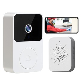 Video Türklingel Wireless mit Gong, Smarte Home Security Türklingel Kamera 2. 4GHz WiFi mit Voice Changer, Motion Zones, Zwei-Wege-Audio, Video Türklingel mit Kamera