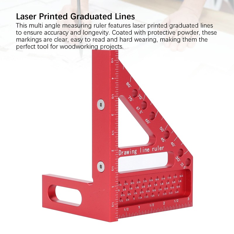 Hole Position Scribing Ruler 3D 22.5‑90° Multi Angle Measuring Square
