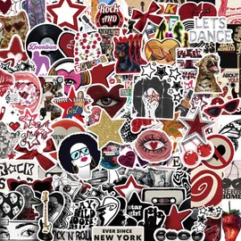 200pcs Grunge Downtown Girls Stickers, Y2K Aesthetic Girly Stickers,Vintage Vinyl Waterproof Sticker Packs for Laptop, Guitar, Water Bottle, Cool Retro Sticker for Teens, Adults (Style B)