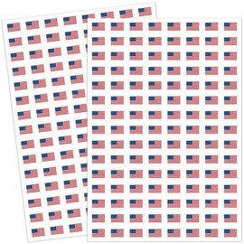 2400Pcs Patriotic Mini Sticker American Flag Paper Decals 4th of July Self-Adhesive Stickers for Independence Day Envelopes Scrapbook Gifts DIY Supplies, 0.5 in Scrapbooking