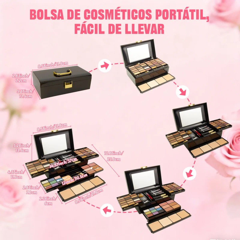 Traje De Maquillaje Femenino 132 Piezas Y Estuche